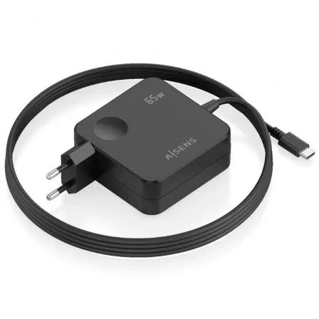 Aisens Cargador de Pared 65W PD 3.0 con Cable USB-C de 1.5m Negro Aisens Cargador de Pared 65W PD 3.0 con Cable USB-C de 1.5m Negro